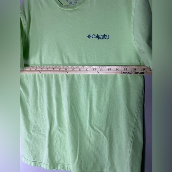 Columbia PFG tshirt lime green florescent size large - Picture 6 of 6